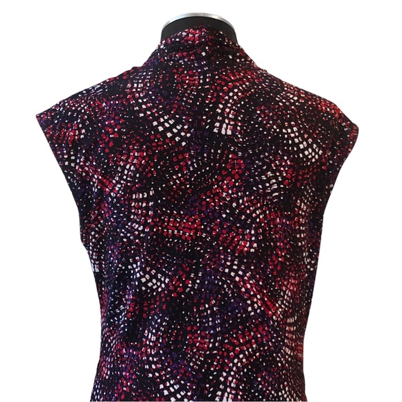 Vince Camuto - Drape Neck Faux Wrap Print Stretch Top – Large - Picture 6 of 9